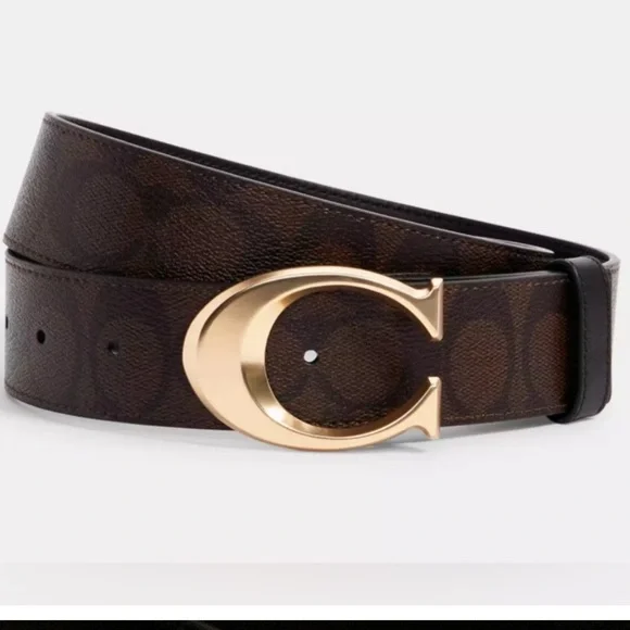 Coach New York Signature C Buckle Belt in Chestnut Brown Size XL - Picture 1 of 13